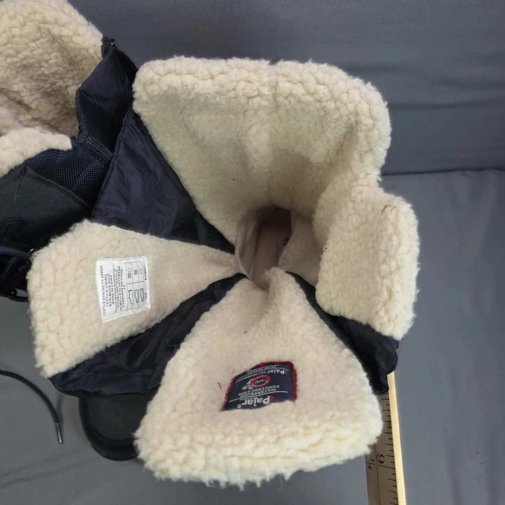 Pajar Canada Greenland Sherpa Lined Leather Suede‎ Nylon Snow Boot Size 9 Navy